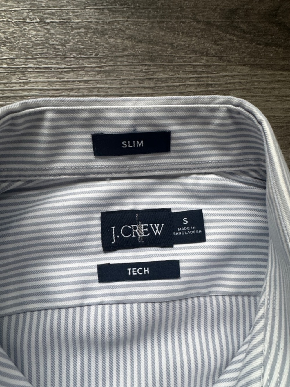 J. Crew Men's Slim Bowery Stretch Stripe Dress Shirt in White and Light Blue - Picture 2 of 8